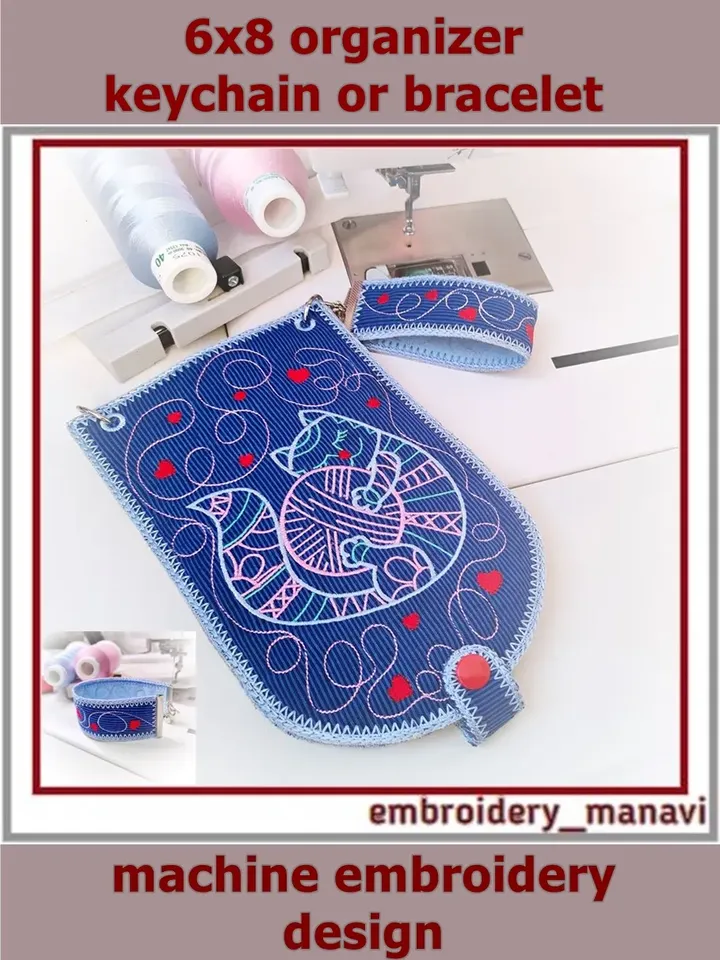 In The Hoop designs from needlewoman organizer and keychain or bracelet, wristband by Embroidery Manavi 05