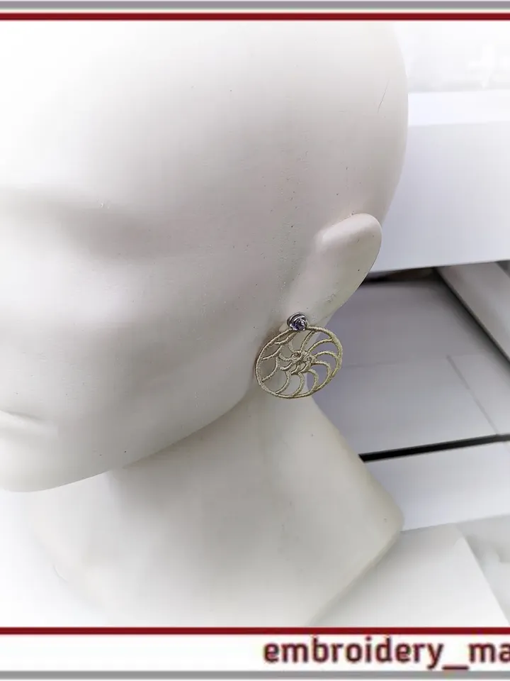 FSL In The Hoop Embroidery design Earrings and Pendant Spiral (ITH) - Embroidery Manavi 05