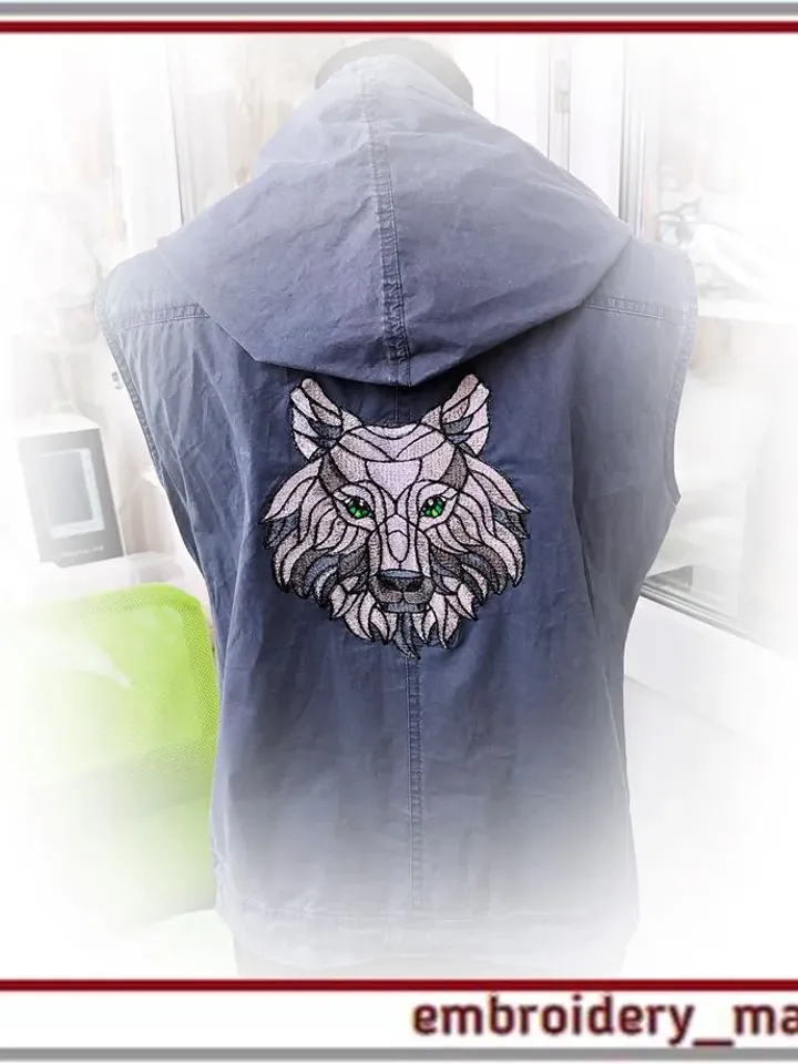 Machine embroidery design photo stitch Wolf