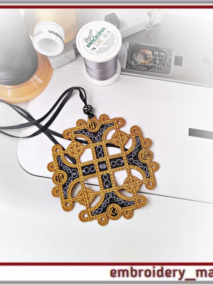 FSL cross pendant design religious embroidery by Embroidery Manavi 05