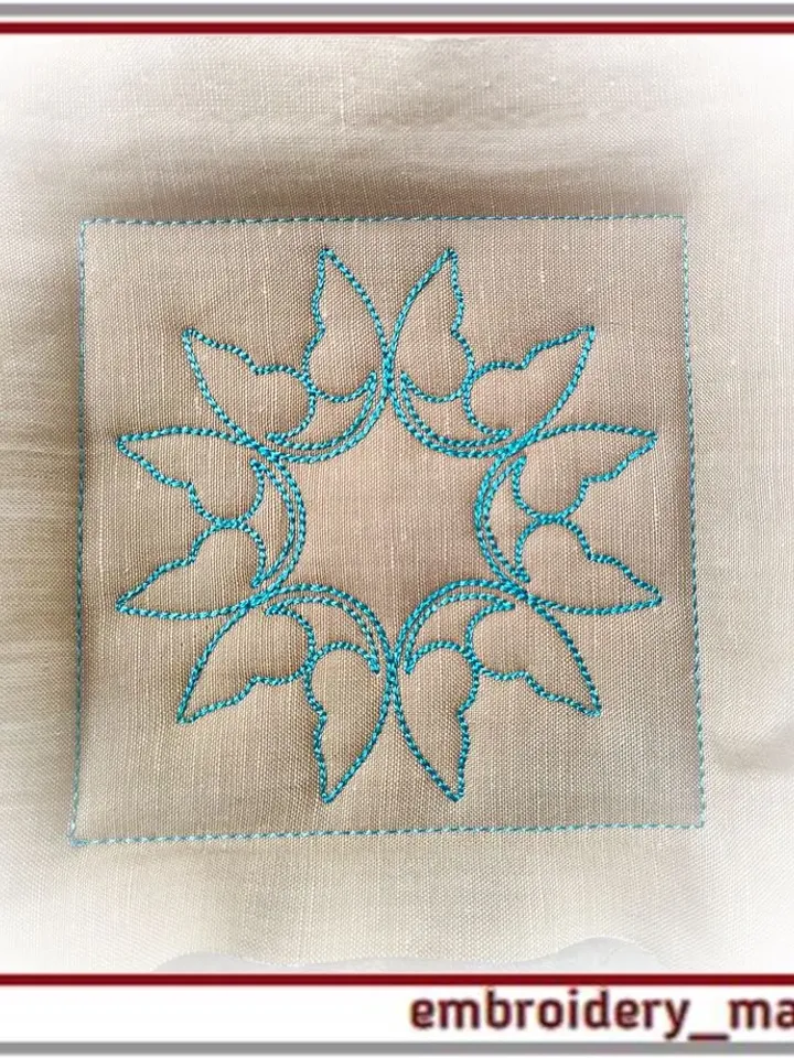 Quilt Block 13d Machine Embroidery Designs - 6 Sizes