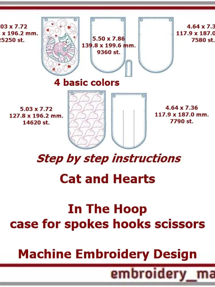 In The Hoop designs from needlewoman organizer and keychain or bracelet, wristband by Embroidery Manavi 05