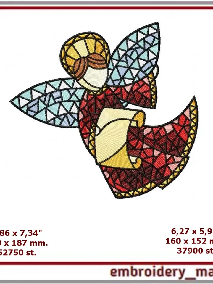 In the hoop set Christmas angels Machine Embroidery Design