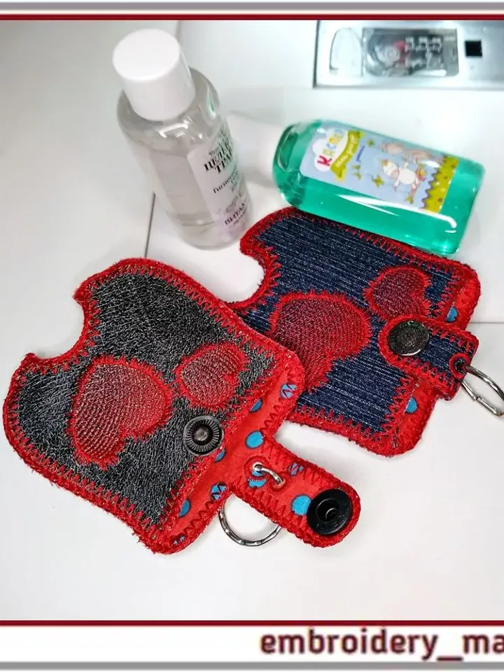 In The Hoop embroidery design for case or pocket holder Step-by-step video instruction