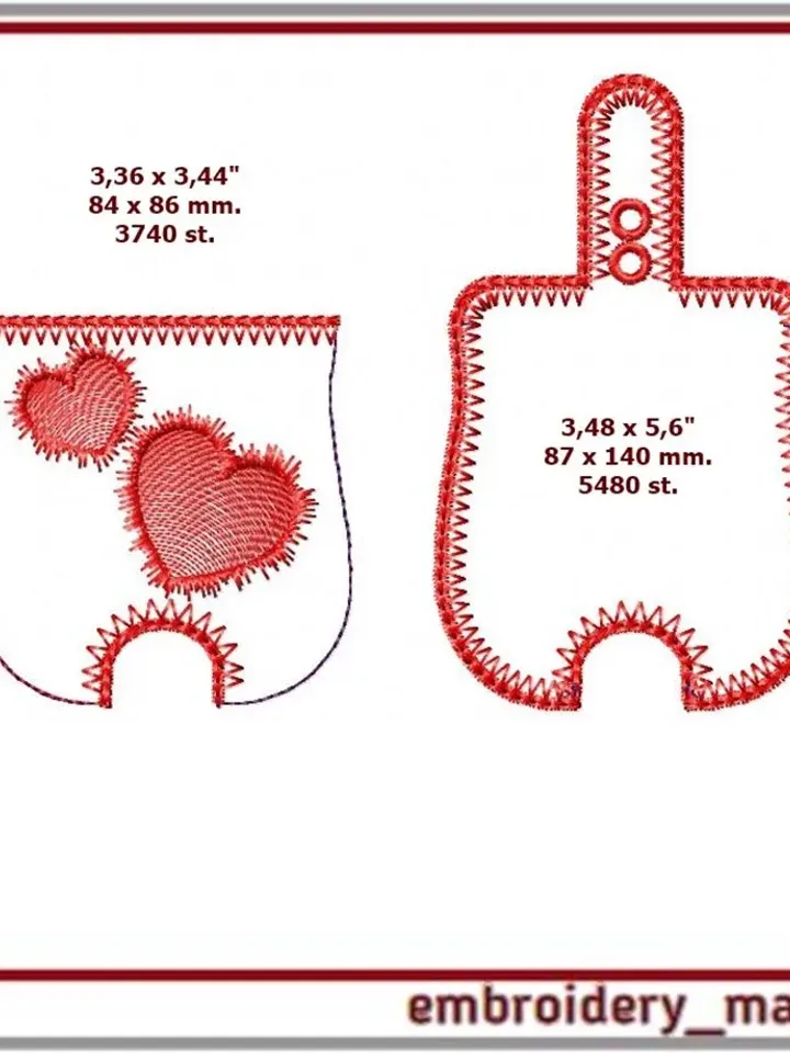 In The Hoop embroidery design for case or pocket holder Step-by-step video instruction