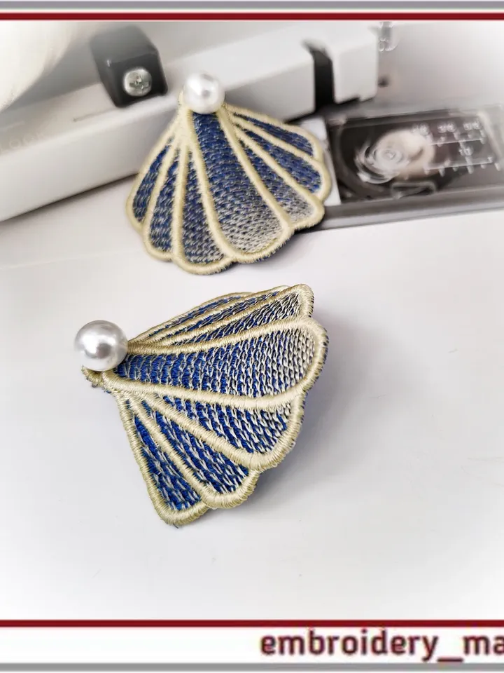 FSL In The Hoop embroidery Earrings Shell 3 (ITH) - Embroidery Manavi 05