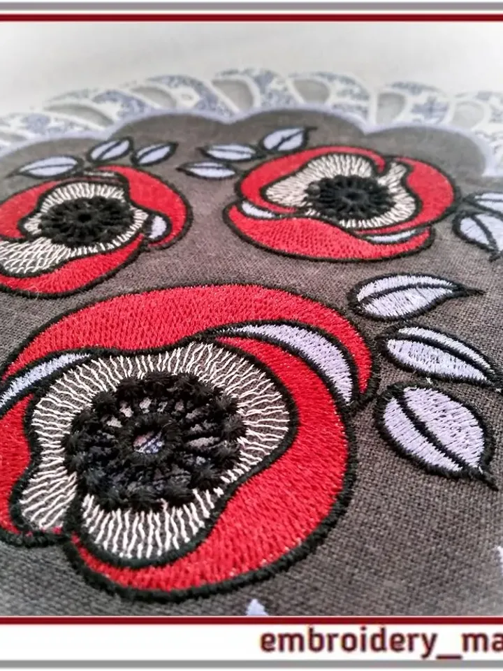 ITH embroidery 7 designs a set of floral with cutwork elements