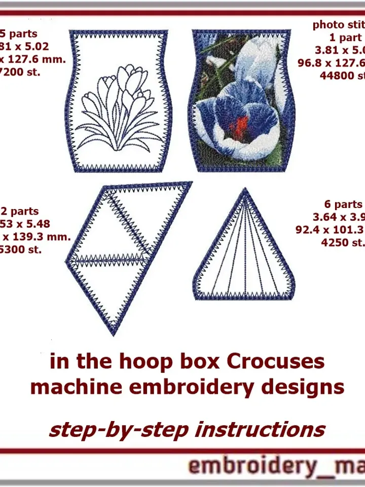 In the hoop embroidery designs, box Crocuses