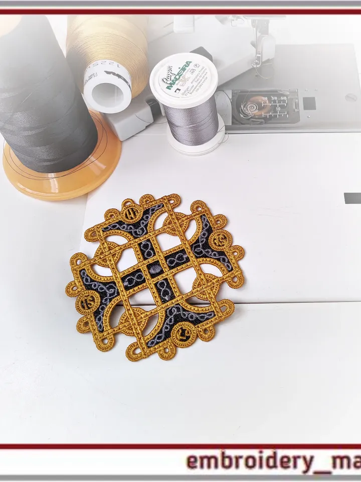 FSL cross pendant design religious embroidery by Embroidery Manavi 05