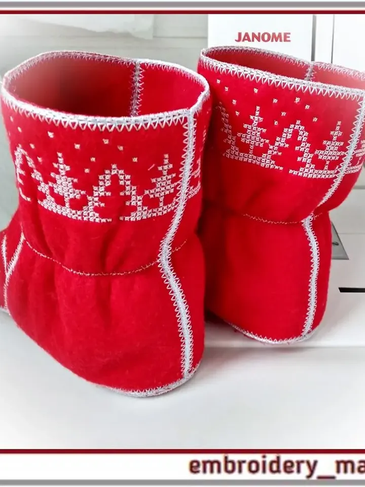 In the hoop Home boots set from 3 sizes machine embroidery designs