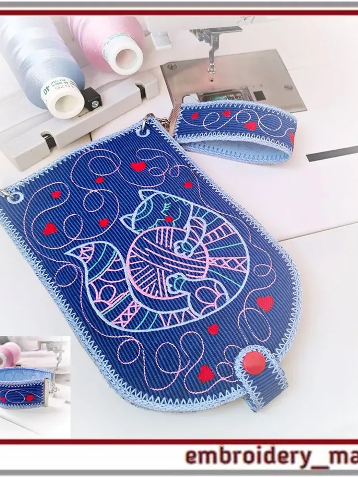 In The Hoop designs from needlewoman organizer and keychain or bracelet, wristband by Embroidery Manavi 05