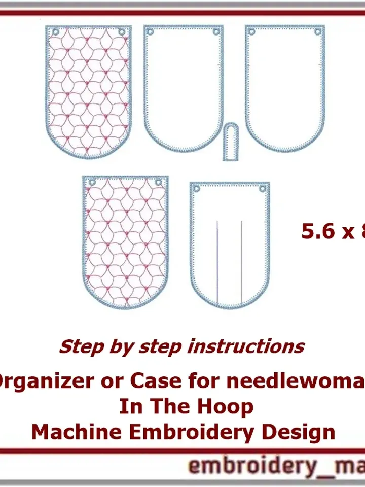 Organizer Case In The Hoop for needlewoman Machine Embroidery Design by Embroidery Manavi 05