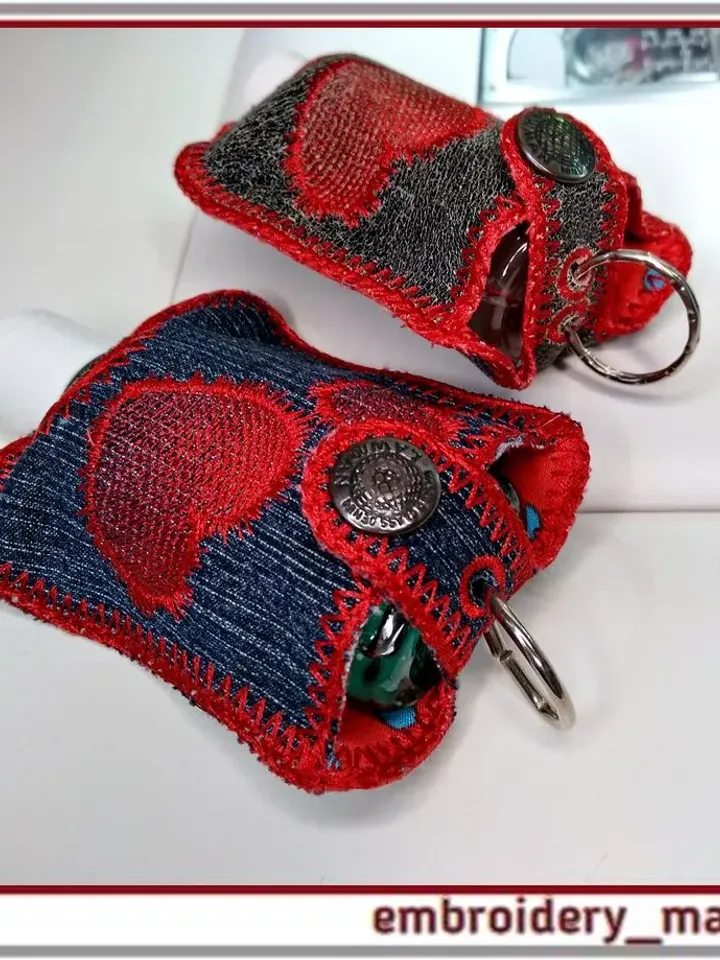 In The Hoop embroidery design for case or pocket holder Step-by-step video instruction