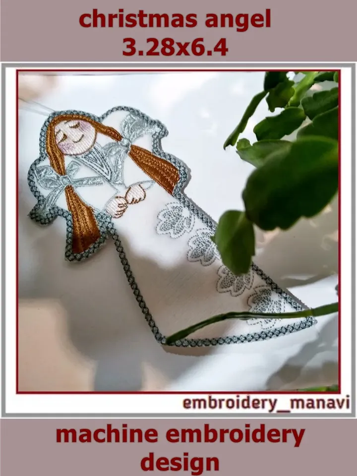 In the hoop Guardian angel machine embroidery design