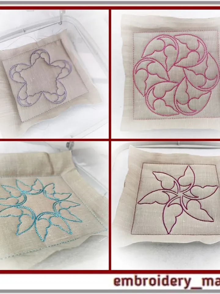 A set of quilt blocks 13 Machine Embroidery Designs - 6 Sizes