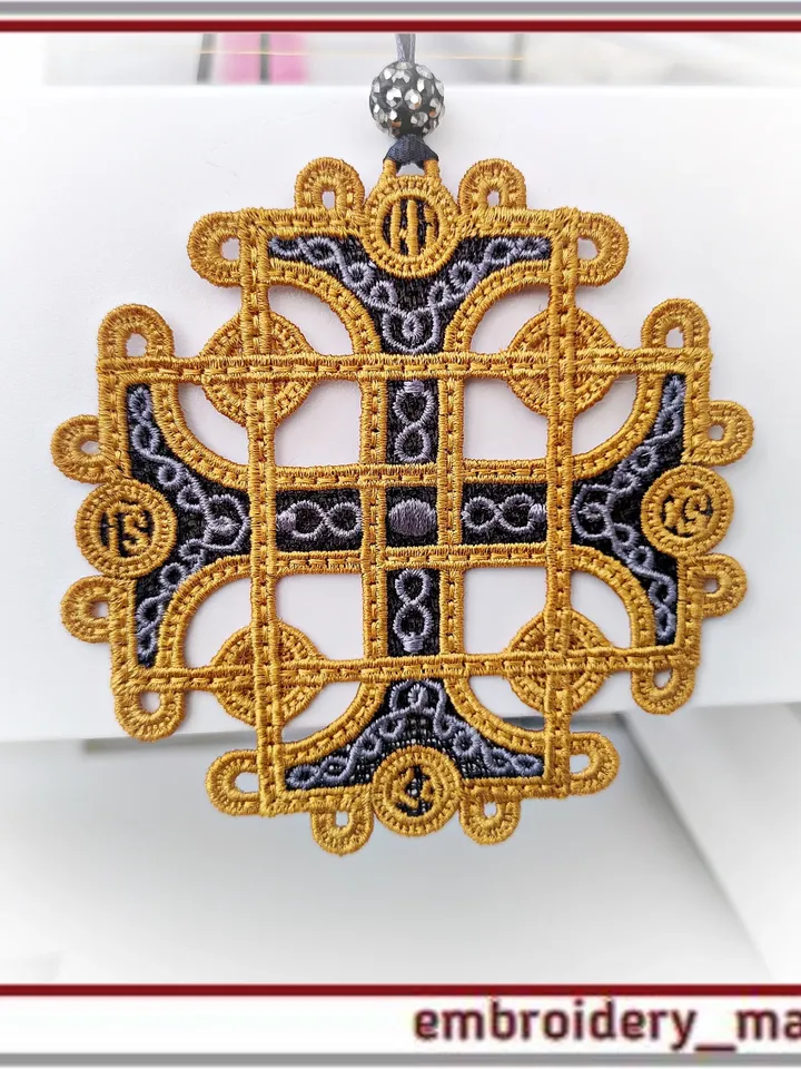 FSL cross pendant design religious embroidery by Embroidery Manavi 05
