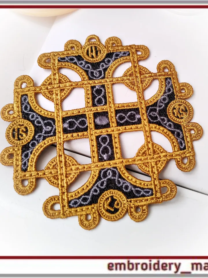 FSL cross pendant design religious embroidery by Embroidery Manavi 05