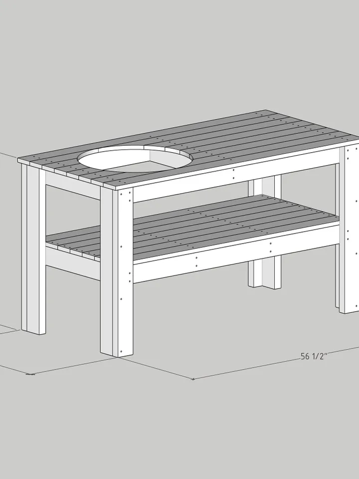 DIY Big Green Egg Table Plans, PDF