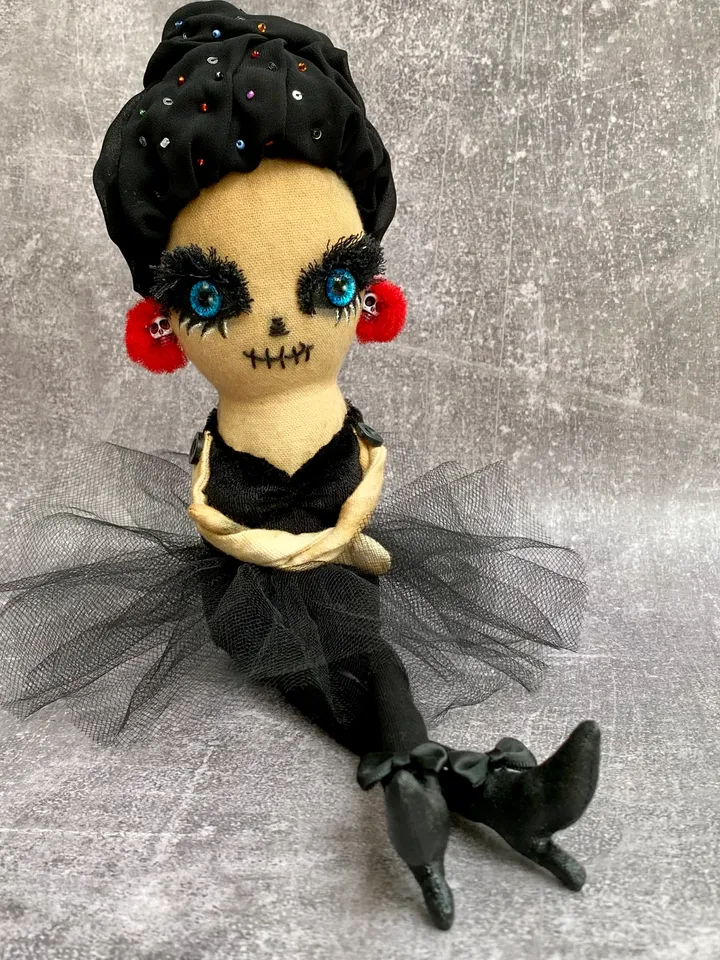 Scary doll for macabre decor . Weird gifts . Cute creepy doll . Halloween doll .