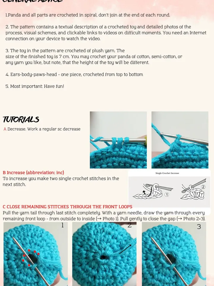 Panda Keychain Crochet Pattern - Small Toy - Accessory