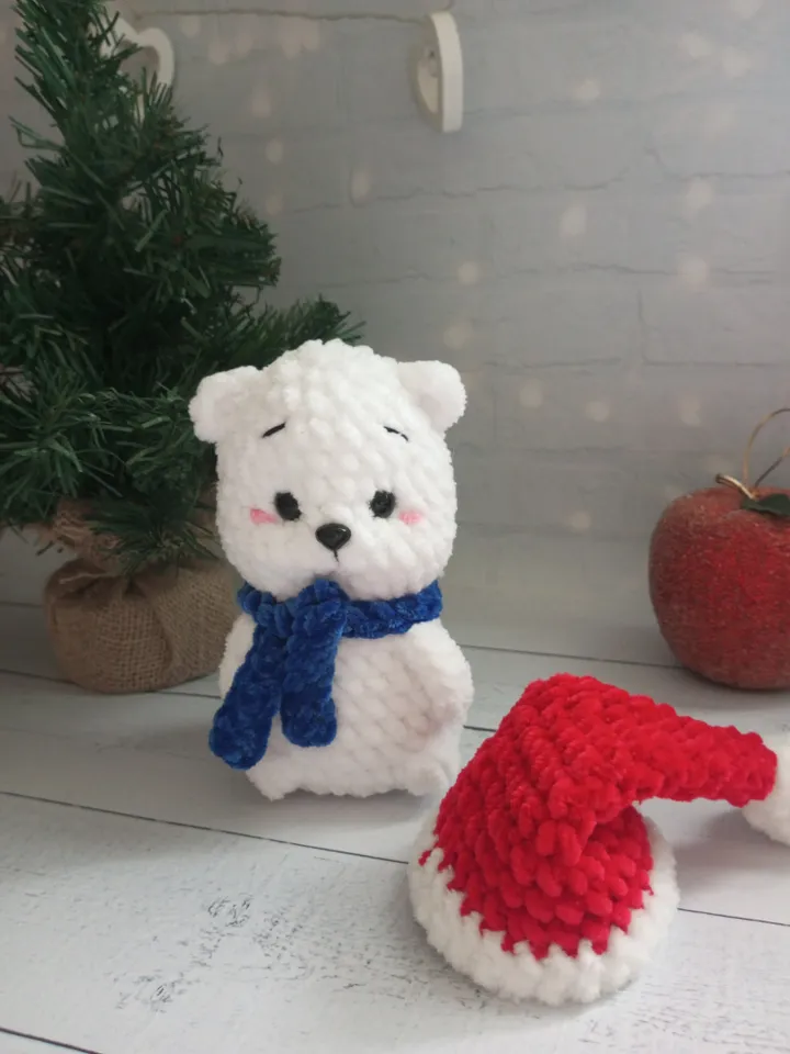 Crochet Pattern Little Polar bear, Crochet Christmas decoration