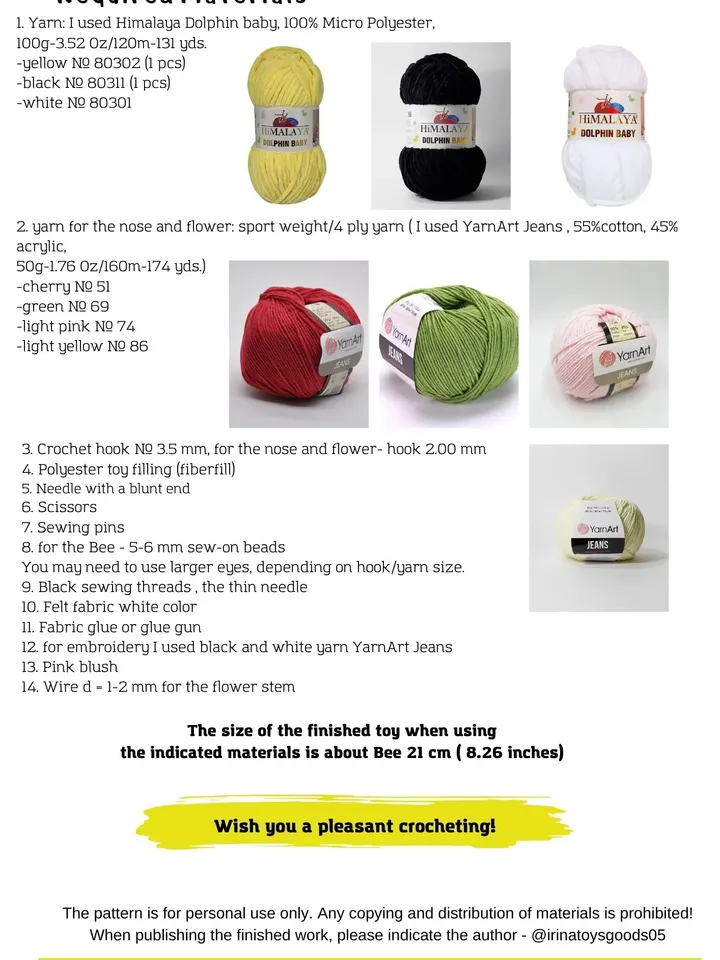 Crochet Bee Pattern, Instant Download, PDF Pattern, Amigurumi Bumble Bee Pattern
