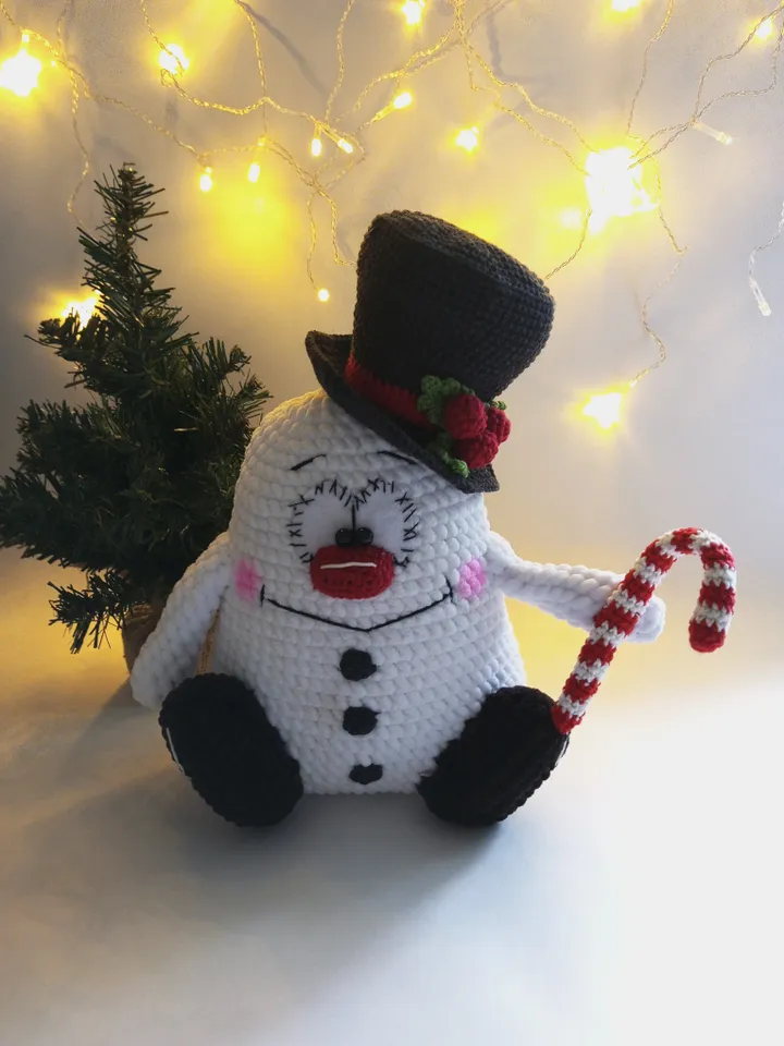 Crochet pattern for Snowman christmas toy, PDF English amigurumi, Snowman PDF Crochet Pattern,Toy Winter Christmas.