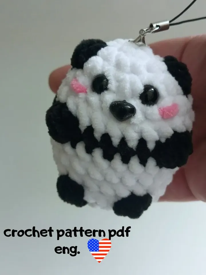 Panda Keychain Crochet Pattern - Small Toy - Accessory