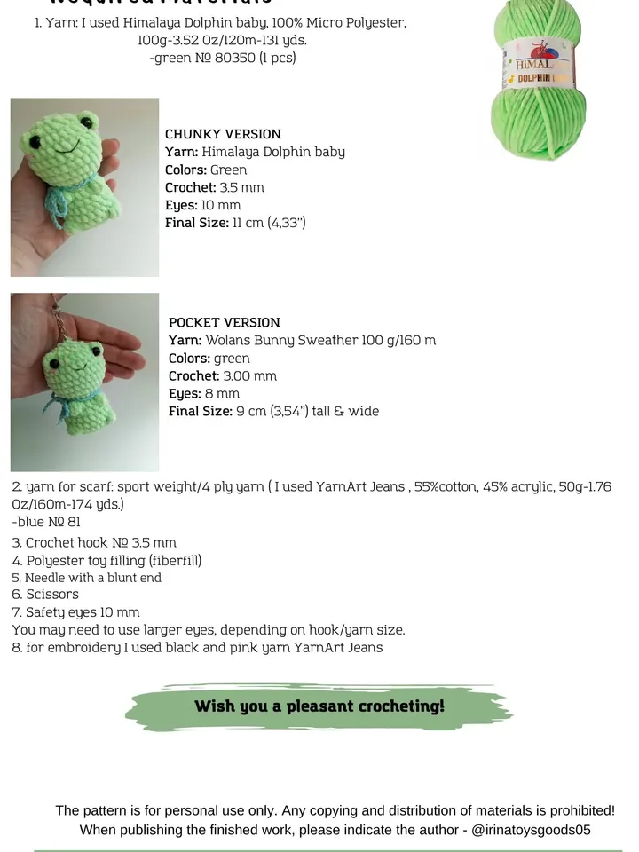 Amigurumi crochet pattern frog, English crochet pattern frog, PDF