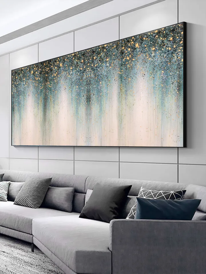 Original Gold Foil Oil Painting on Canvas Large Wall Art Abstract Golden Acrylic Painting Custom Painting Living room Wall Decor Home Decor