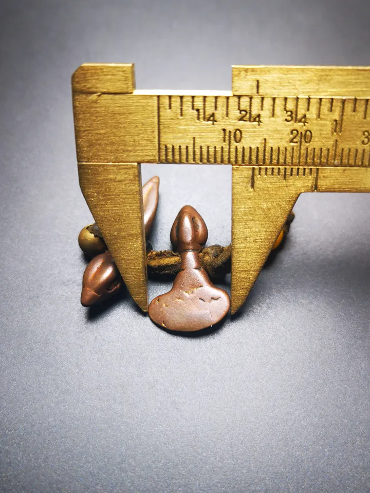 Gandhanra Antique Tibetan Amulet,Mini Kartika(knife of the dakinis) and Kila(Dorje Phurba), for Mala Prayer Beads, 50 Years Old.