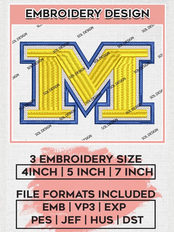 NCAA McNeese Cowboys Team Letter Logo Embroidery Design Files, NCAA McNeese Cowboys Machine Embroidery, NCAA Teams, 3 sizes, NCAA Machine embroidery designs, Digital Download