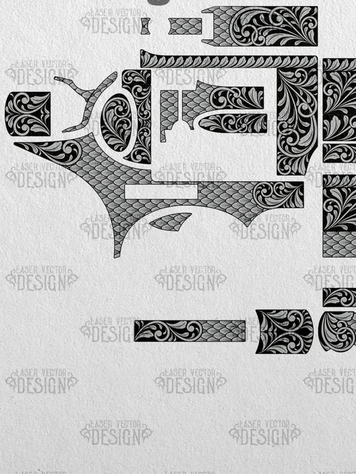 VECTOR DESIGN Ruger GP100 4 in, 6 in Scrollwork and scales