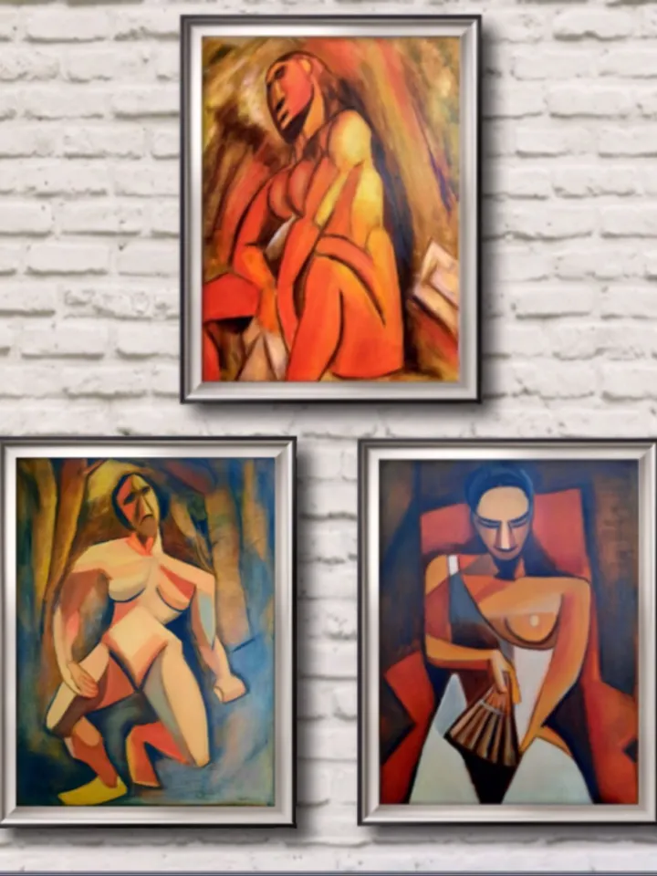 Picasso oil painting Picasso Woman Collection paintings Triptych artwork
