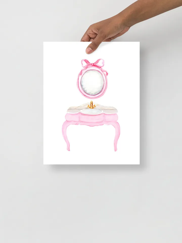Pink Bow Bathroom Vintage Art Print, Set Of 2 Watercolor Bathroom, Bow Wall Art, Girls Bathroom Decor, Spa Beauty Art, Gift For Her