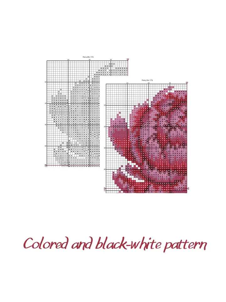 Cross stitch pattern Peony, PDF cross stitch pattern Flower