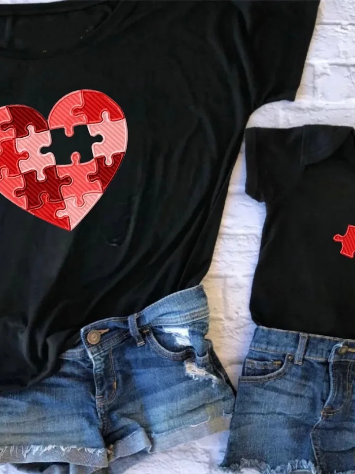 Machine Embroidery Design Heart of Puzzles Custom Apparel fashion Embroidery design digital embroidery pattern machine design heart