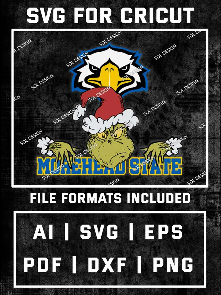 Grinch Morehead State Eagles SVG, NCAA SVG Design, NCAA Morehead State Eagles SVG, NCAA Eagles Cricut, Christmas Svg, Grinch svg, Digital Download