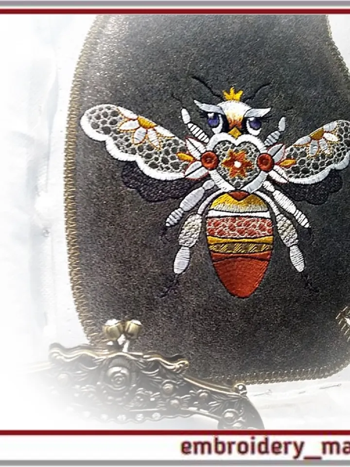 Machine embroidery design multicolored Fly 2 in 2 sizes from Embroidery Manavi 05