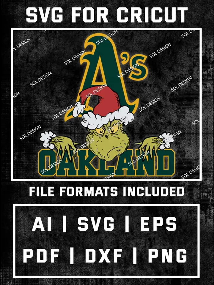Grinch Oakland Athletics SVG, MLB SVG Design, MLB Oakland Athletics Logo SVG, MLB Athletics Cricut, Christmas Svg, Grinch svg, Digital Download