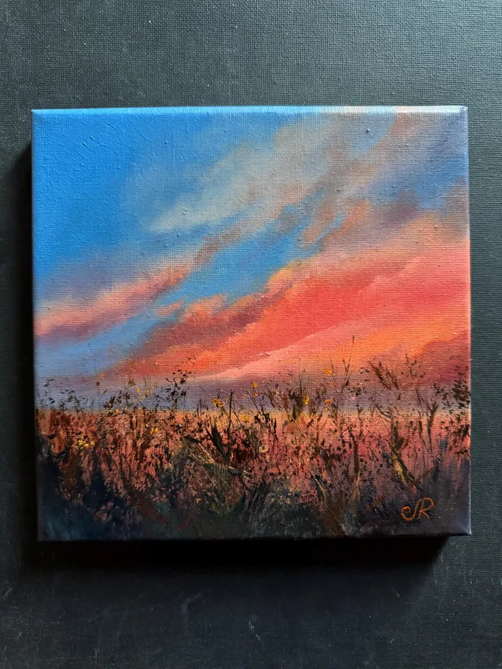 Sunset Oil Painting Original Landscape Sunrise Wall Art
