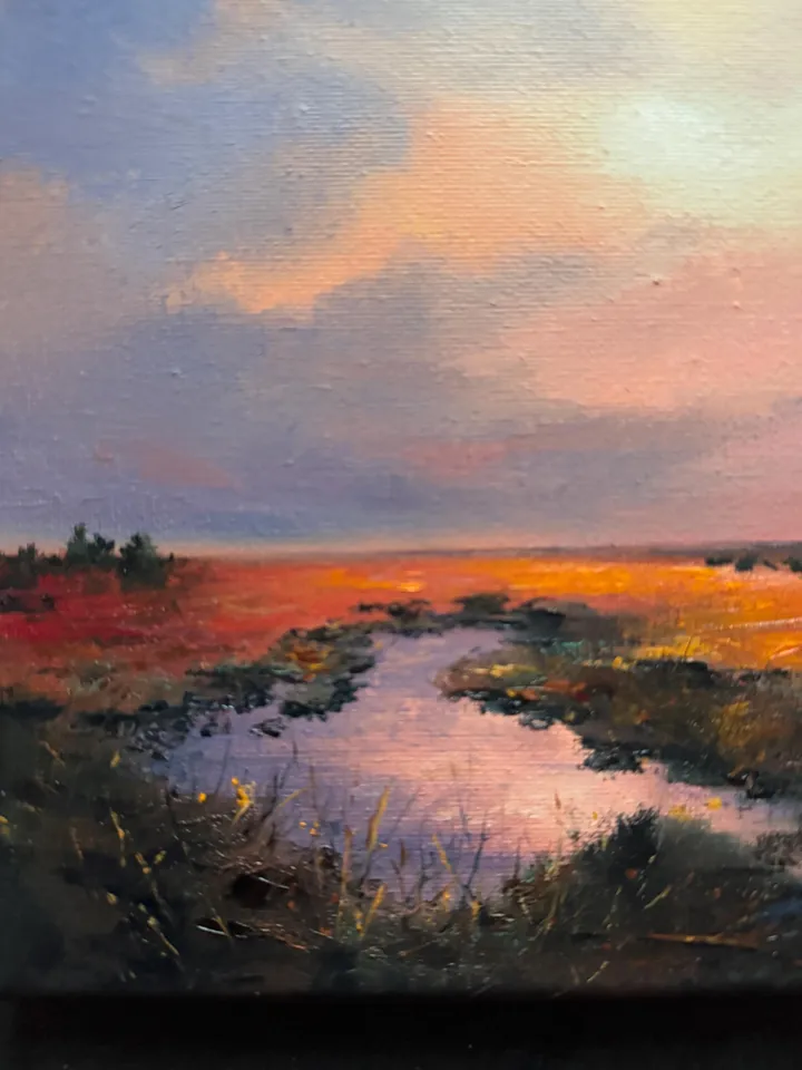 Sunset Oil Painting Original Art Sunset Landscape Painting