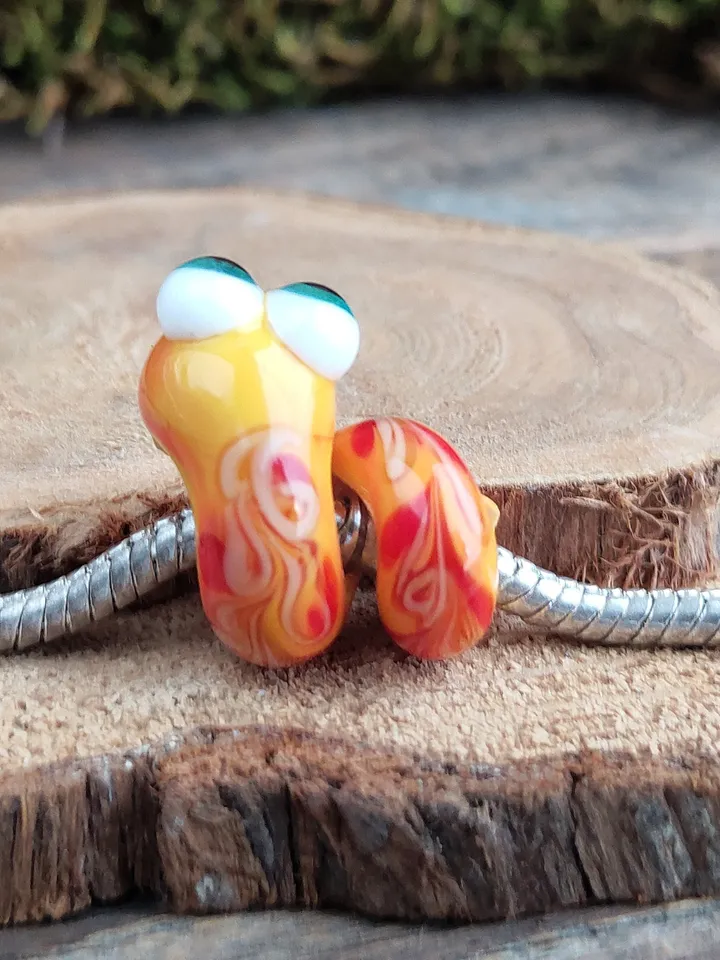 Snake beads Glass snake dread beads Large hole beads European beads European bracelet Snake Charm beads snake lampwork beads big hole bead