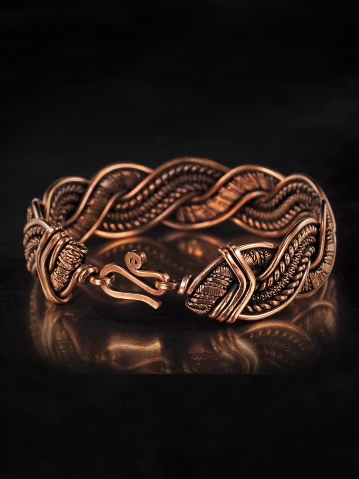 Wire wrapped copper bracelet for woman Antique style copper jewelry WireWrapArt