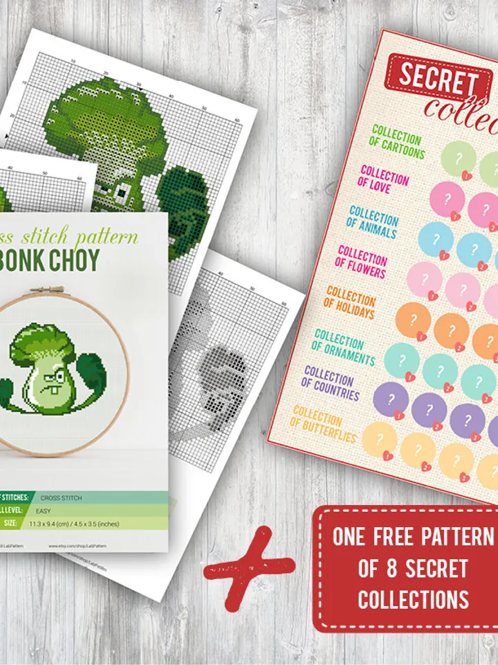 Cross stitch pattern Bonk Choy Cross stitch pattern Plants vs Zombies PDF Format Instant Download Home decor Modern