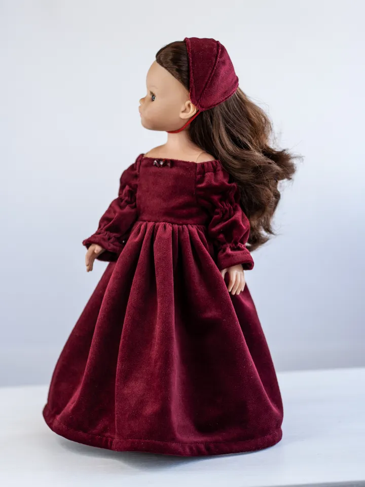 Velvet dress for Paola Reina las amigas, 13 inch doll clothes, Doll clothing, Paola Reina outfit, Beautiful doll dress