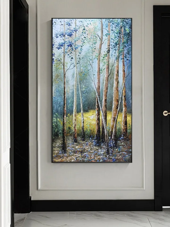 Original painting,Large wall art,Boho wall decor, Forest oil painting, Home decor, Art decor, Abstract art,Holiday decor, Bedroom decor