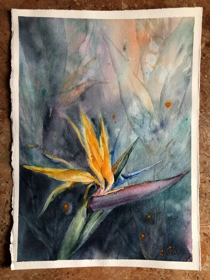 Flowers Original Watercolor Painting Tropical Flowers Wall Art
