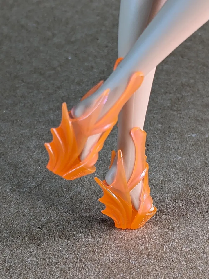 Orange transparent wedge sandals for 1/6 scale female dolls