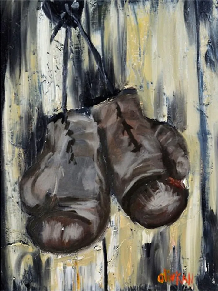 Sport Original Art Boxing Gloves Painting MMA Artwork Boxing Wall Art